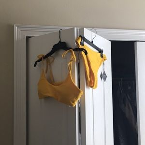 tie shoulders ribbed bikini